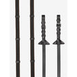 LeMieux Rubber Grip Continental Reins Brown/Silver Pony Brown/Silver Continental Reins