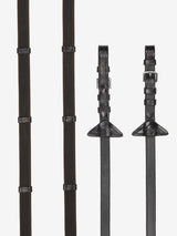 LeMieux Rubber Grip Continental Reins Brown/Silver Pony Brown/Silver Continental Reins