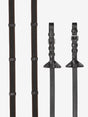 LeMieux Rubber Grip Continental Reins Brown/Silver Pony Brown/Silver Continental Reins