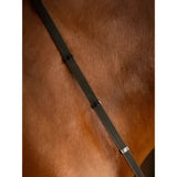Black woven lemieux rubber grip continental reins havana with silver-toned metal buckles for secure riding grip
