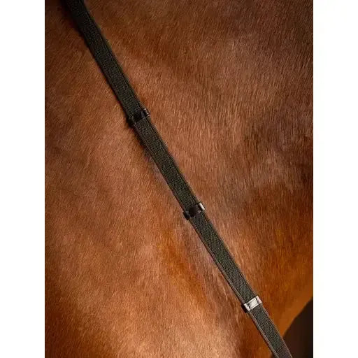 LeMieux Rubber Grip Continental Reins Havana/Silver Cob Havana/Silver Continental Reins