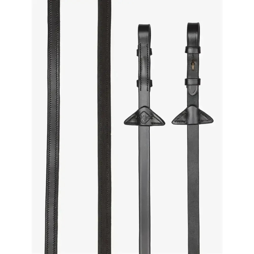 LeMieux Rubber Half lined Reins Brown/Brass Pony Brown/Brass Half Rubber Reins