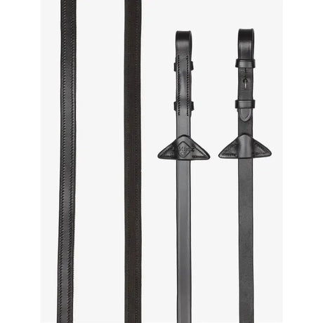LeMieux Rubber Half lined Reins Brown/Silver Pony Brown/Silver Half Rubber Reins
