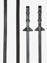 LeMieux Rubber Half lined Reins Brown/Silver Pony Brown/Silver Half Rubber Reins