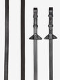 LeMieux Rubber Half lined Reins Brown/Silver Pony Brown/Silver Half Rubber Reins