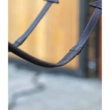 Black leather LeMieux rubber reins with reinforced stitching and metal hardware for a light grip feel and practical reins