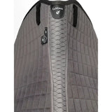 Gray quilted dressage square polar with black trim and central snake-skin panel for incredible heat pick-up cooling effect