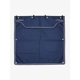 Navy blue lemieux show stable drape with white trim and silver grommets perfect stable drape navy blanket