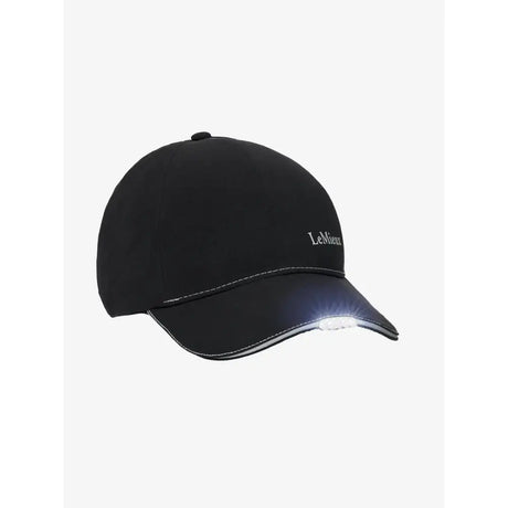 Black lemieux showerproof torch cap with reflective brim and white stitching perfect for click-on torch use