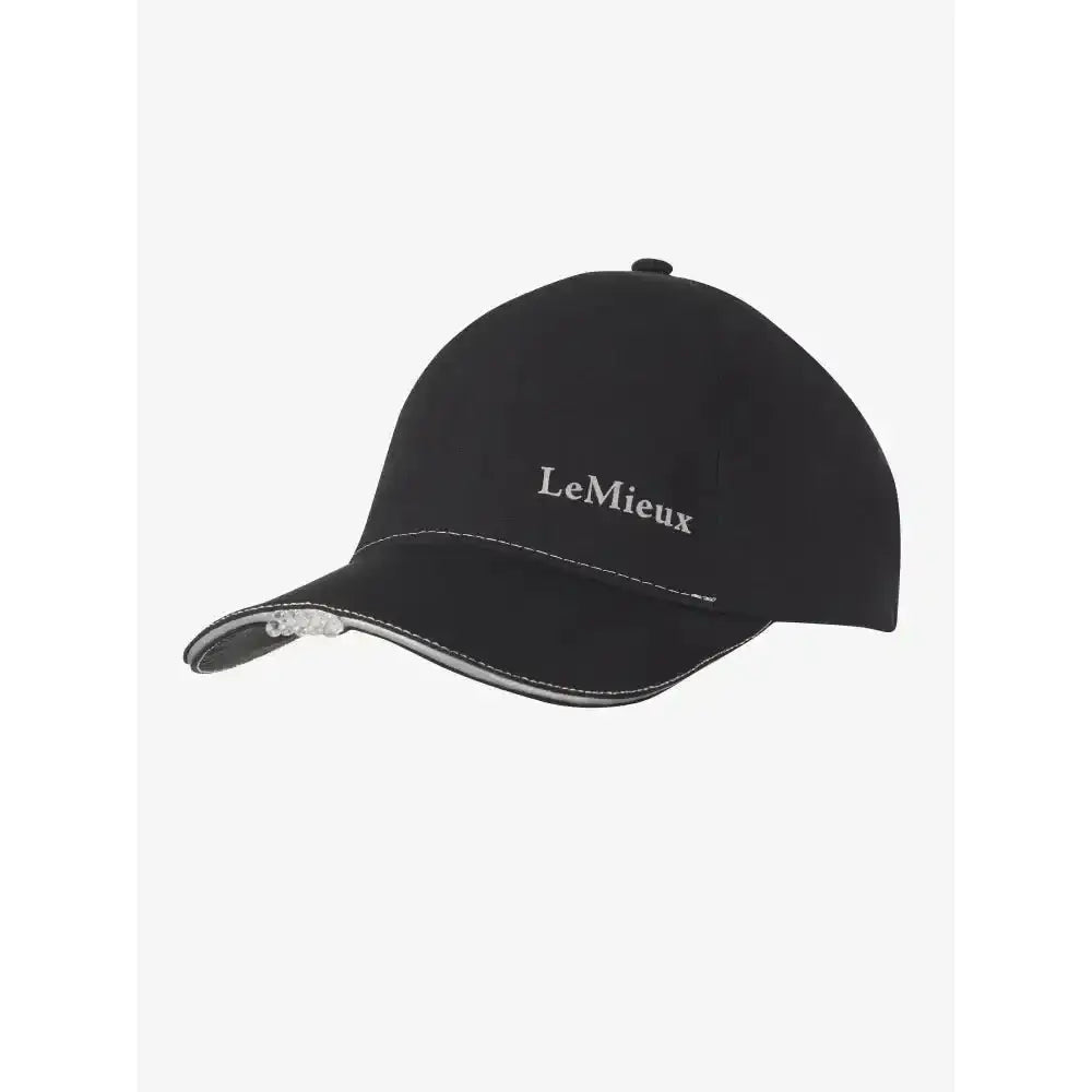 Black lemieux showerproof torch cap with white embroidered logo and gray stitching perfect for click-on torch use