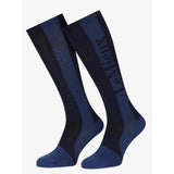 Navy blue and black lemieux silicone performance sock with textured pattern and logo, perfect technical performance socks