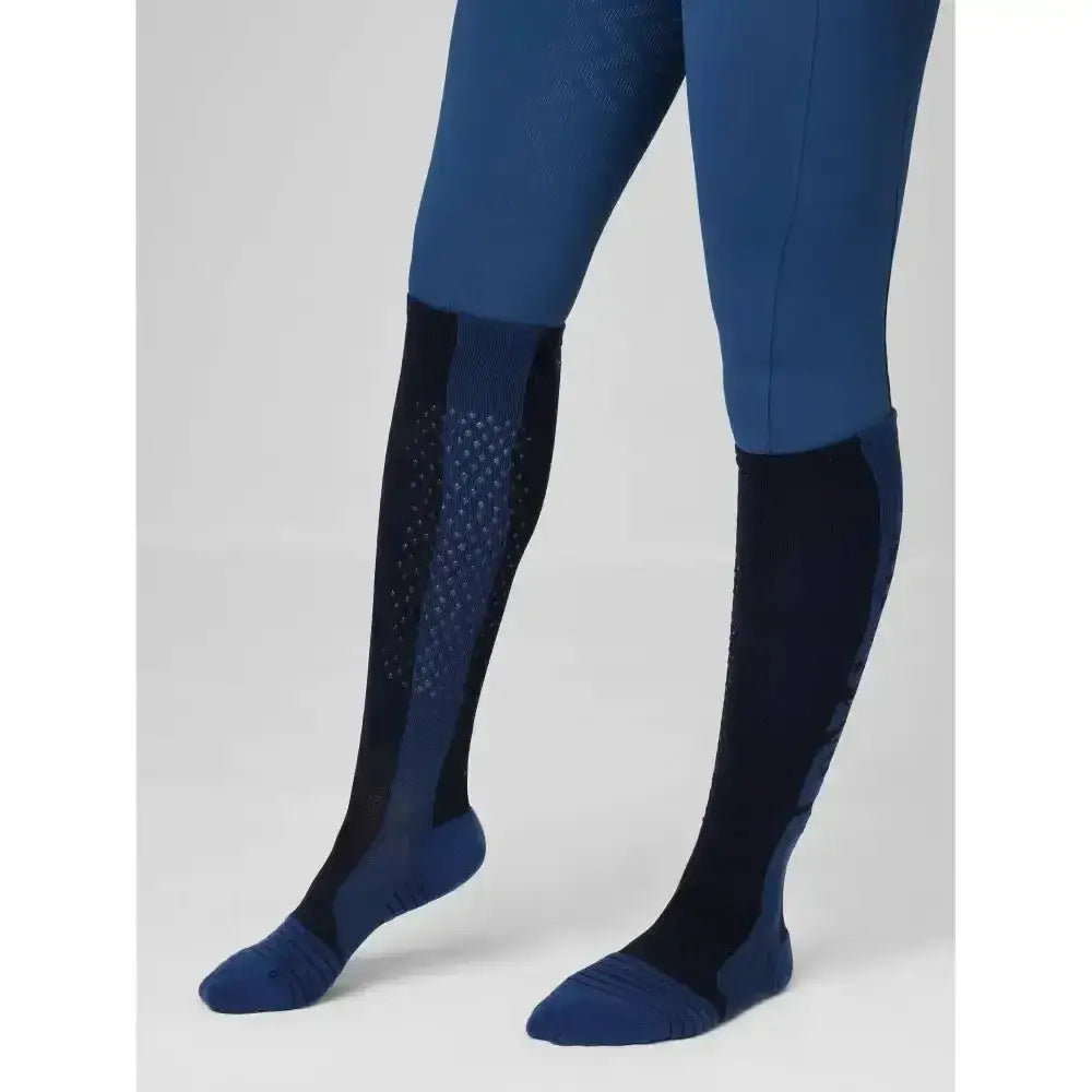 Lemieux silicone performance sock navy in blue and black with a perforated design for technical performance socks