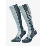 Light gray and black lemieux silicone sock glacier with bold levieux logo and textured panels for technical performance socks