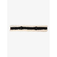 Black lemieux simuwool girth cover black natural with cushioned faux lambswool shearling and black plastic buckle