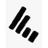 Black fuzzy car seat cover set featuring lemieux simuwool faux lambskin headcollar for extra comfort and style