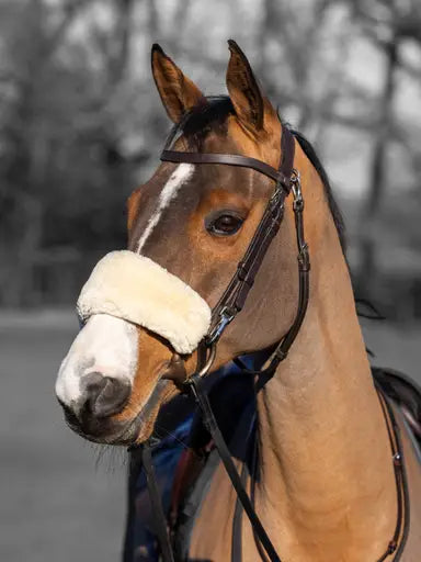 LeMieux Simuwool Noseband Cover Natural One Size Natural Noseband Covers