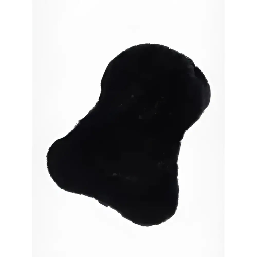 Black plush velvet lemieux simuwool seat saver bone shaped cushion featuring soft seat savers feature for comfort