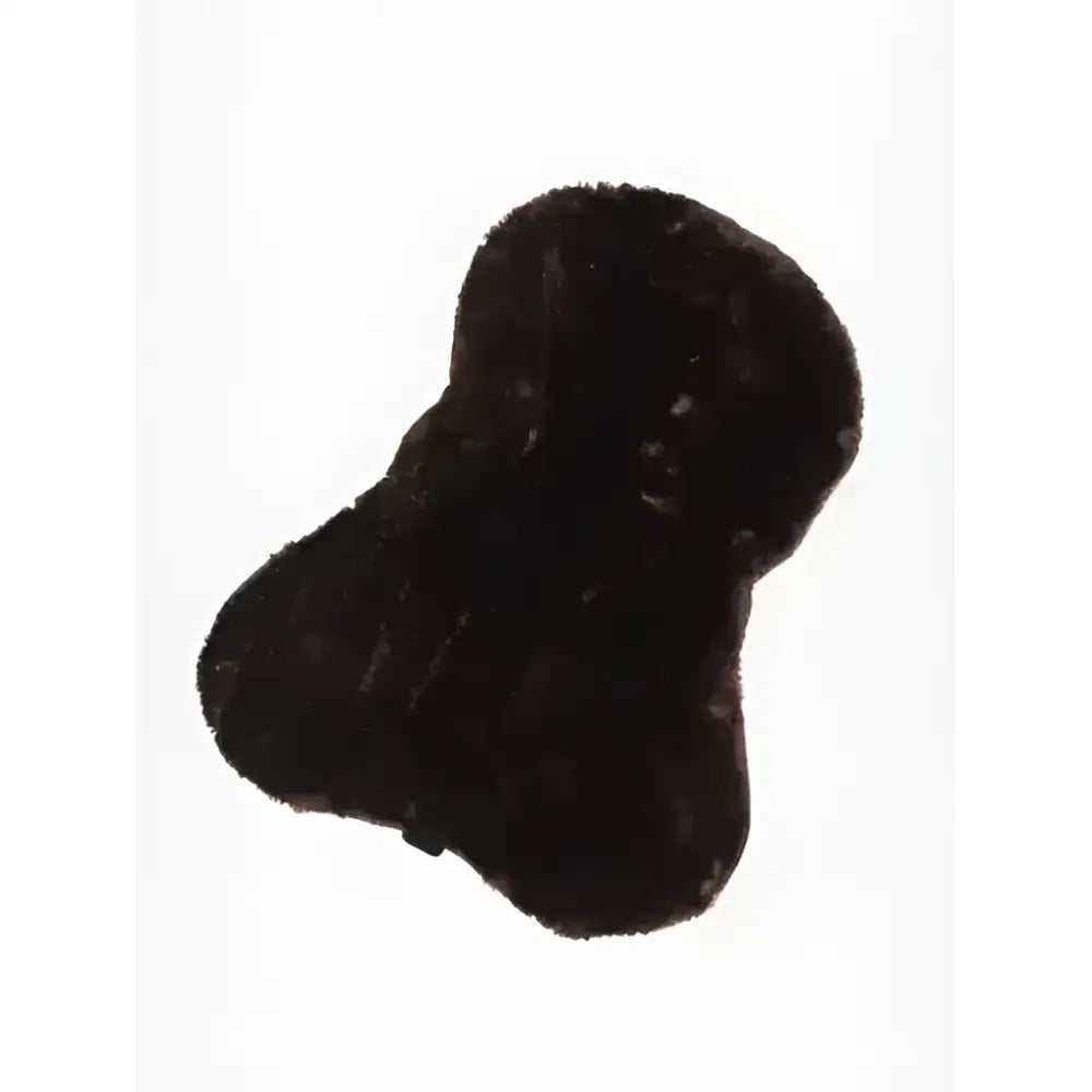 Black plush furred lemieux simuwool seat saver with contoured shape and simuwool seat savers feature