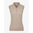 Beige Lemieux Sleeveless Sport Polo Mink with quarter-zip front in super lightweight fabric