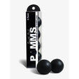 Black spherical earplugs in sleek black and white packaging for equestrian health international smooth pomms use