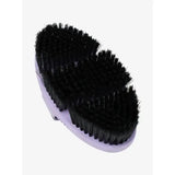 Black bristle lemieux soft body brush wisteria with white plastic handle and flexi design allowing easy grooming
