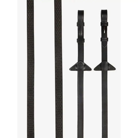 LeMieux Soft Rubber Reins Brown/Silver Pony Brown/Silver Rubber Reins