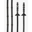 LeMieux Soft Rubber Reins with Stoppers Black/Silver Pony Black/Silver Rubber Reins