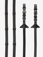 LeMieux Soft Rubber Reins with Stoppers Black/Silver Pony Black/Silver Rubber Reins