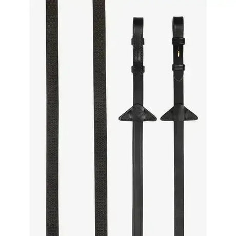 LeMieux Soft Rubber Reins with Stoppers Brown/Brass Cob Brown/Brass Reins