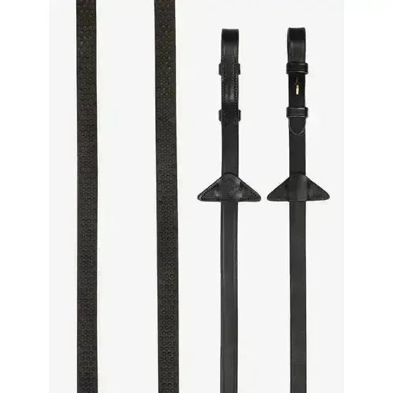 LeMieux Soft Rubber Reins with Stoppers Brown/Brass Cob Brown/Brass Reins