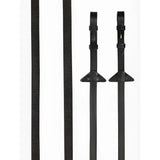 Black leather lemieux soft rubber reins with textured stoppers brown brass and metal hardware for horse riding