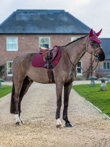 LeMieux Soft Shell Anti Slip EuroJump Square Burgundy One Size Burgundy Saddle Pads