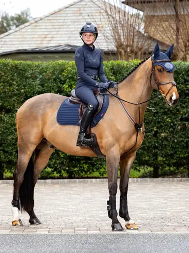 LeMieux Soft Shell Anti Slip EuroJump Square Navy Navy Saddle Pads