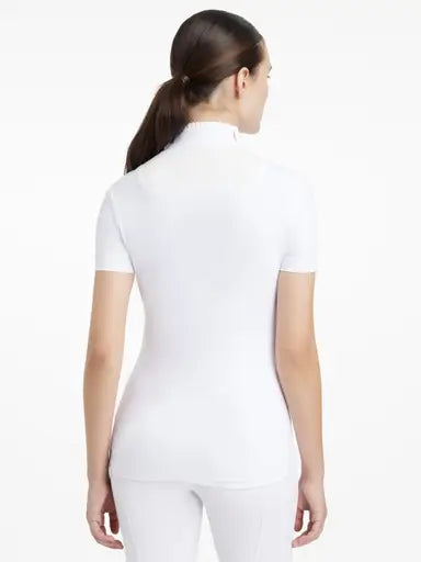 Lemieux Sophia Short Sleeve Pleated Show Shirt White White UK 6 Show Shirts