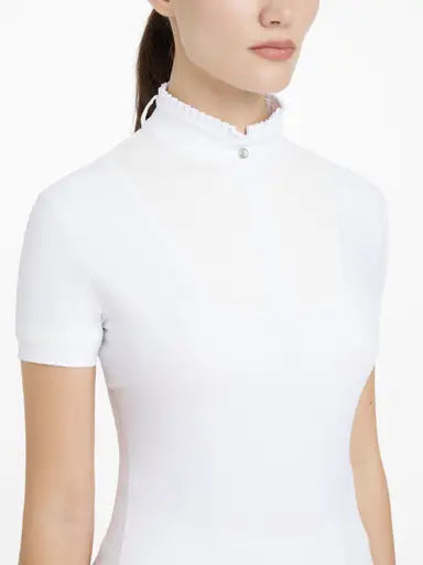 Lemieux Sophia Short Sleeve Pleated Show Shirt White White UK 6 Show Shirts