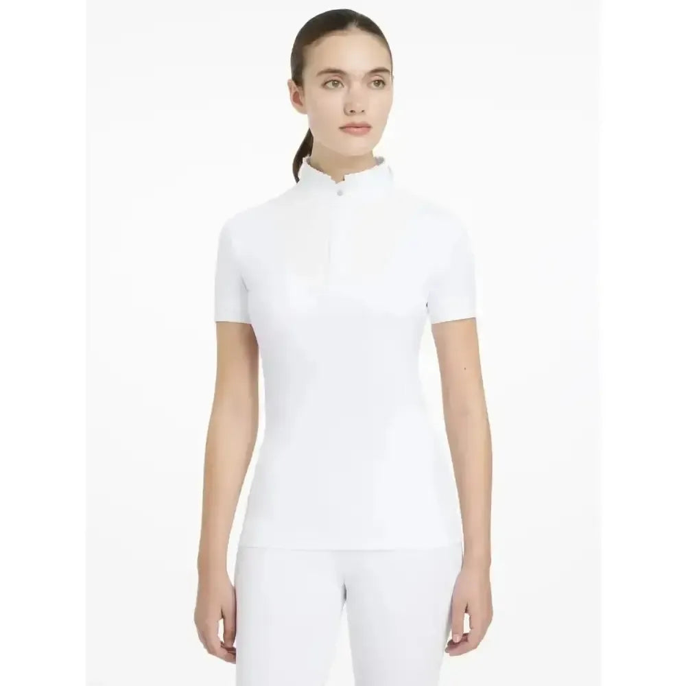 Lemieux Sophia Short Sleeve Pleated Show Shirt White White UK 6 Show Shirts