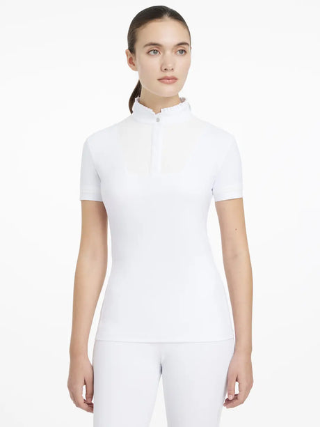 Lemieux Sophia Short Sleeve Pleated Show Shirt White White UK 6 Show Shirts