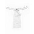 White satin cravat with silver decorative button by lemieux sparkle stock in sparkle stock white color