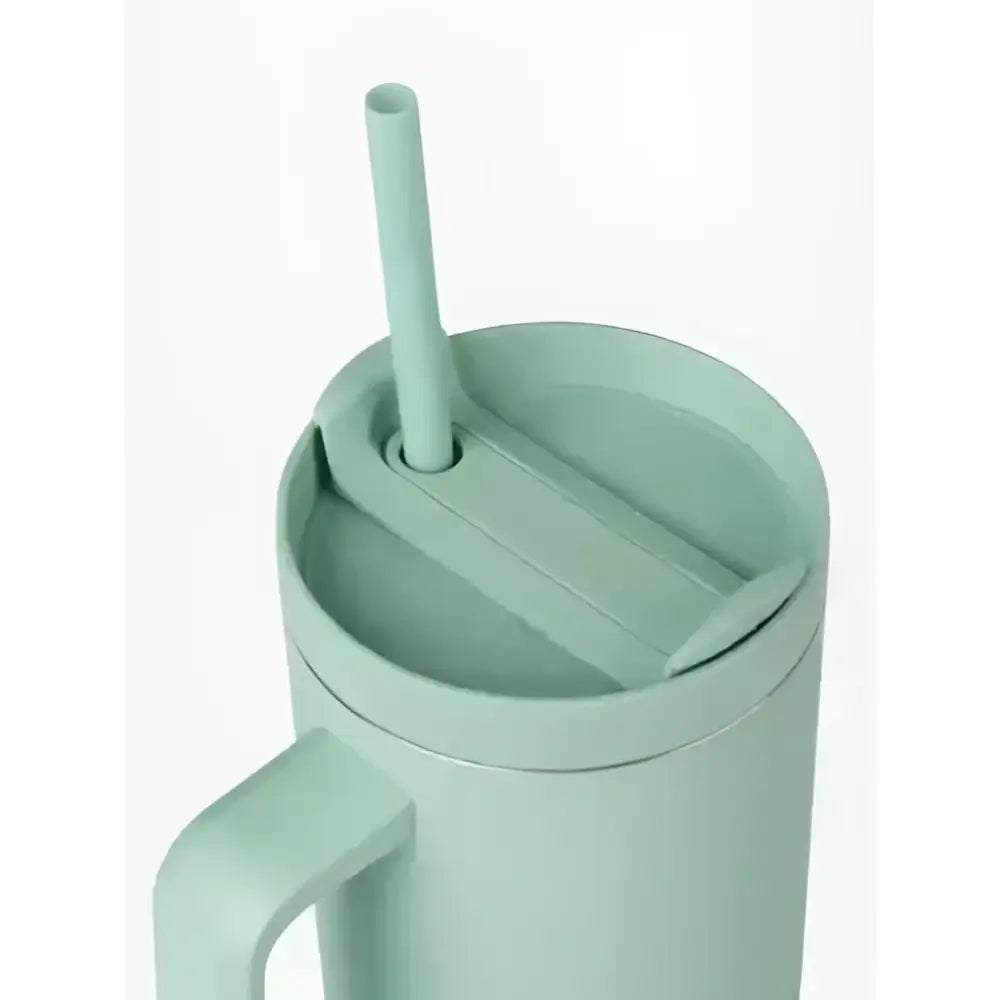 Mint green lemieux sports cup aqua insulated tumbler with matching straw and lid for on-the-go drinks