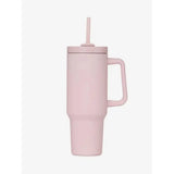 Pink matte finish insulated lemieux sports cup blossom with handle lid and straw for easy sipping on the go
