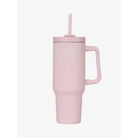 Pink matte finish insulated lemieux sports cup blossom with handle lid and straw for easy sipping on the go