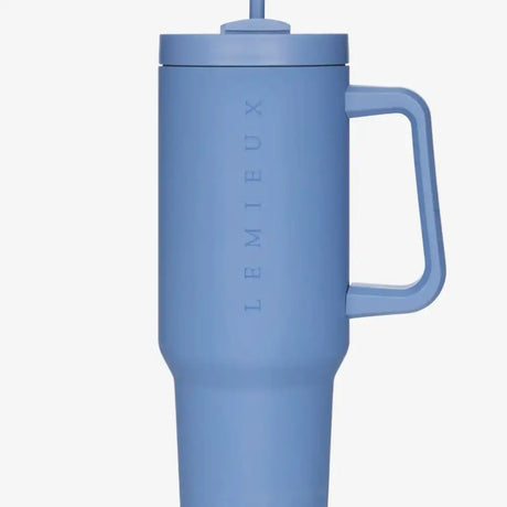 Matte blue lemieux sports cup powder blue tumbler with handle and straw perfect for active use