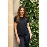 Black lemieux sports t-shirt with white le mieux print, relaxed-fit and sweat-wicking fabric for active wear