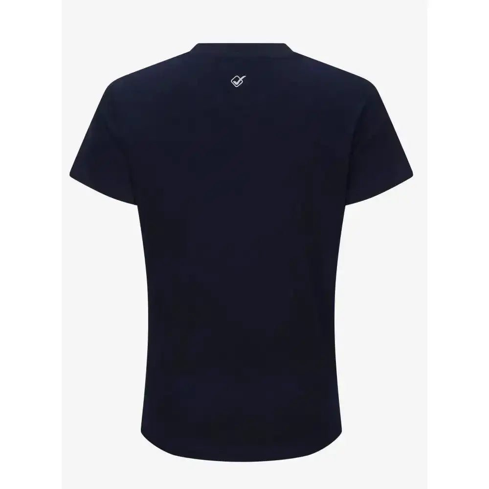 Navy blue lemieux sports t-shirt with sweat-wicking fabric and a small white logo at the neckline, relaxed-fit cotton tee