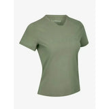 Olive green lemieux sports t-shirt with relaxed fit and subtle embroidered branding in sweat-wicking fabric