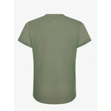 Olive green lemieux sports t-shirt with relaxed-fit design and sweat-wicking fabric featuring a subtle logo at neckline