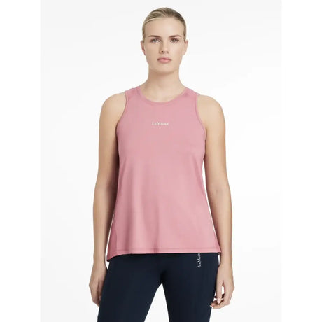 A soft pink lemieux sports vest sleeveless tank top with subtle la martina logo perfect for workouts vest peony