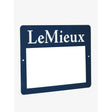 Dark blue rectangular stable magnetic whiteboard navy with white lemieux lettering for organized use