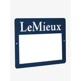 Dark blue rectangular stable magnetic whiteboard navy with white lemieux lettering for organized use