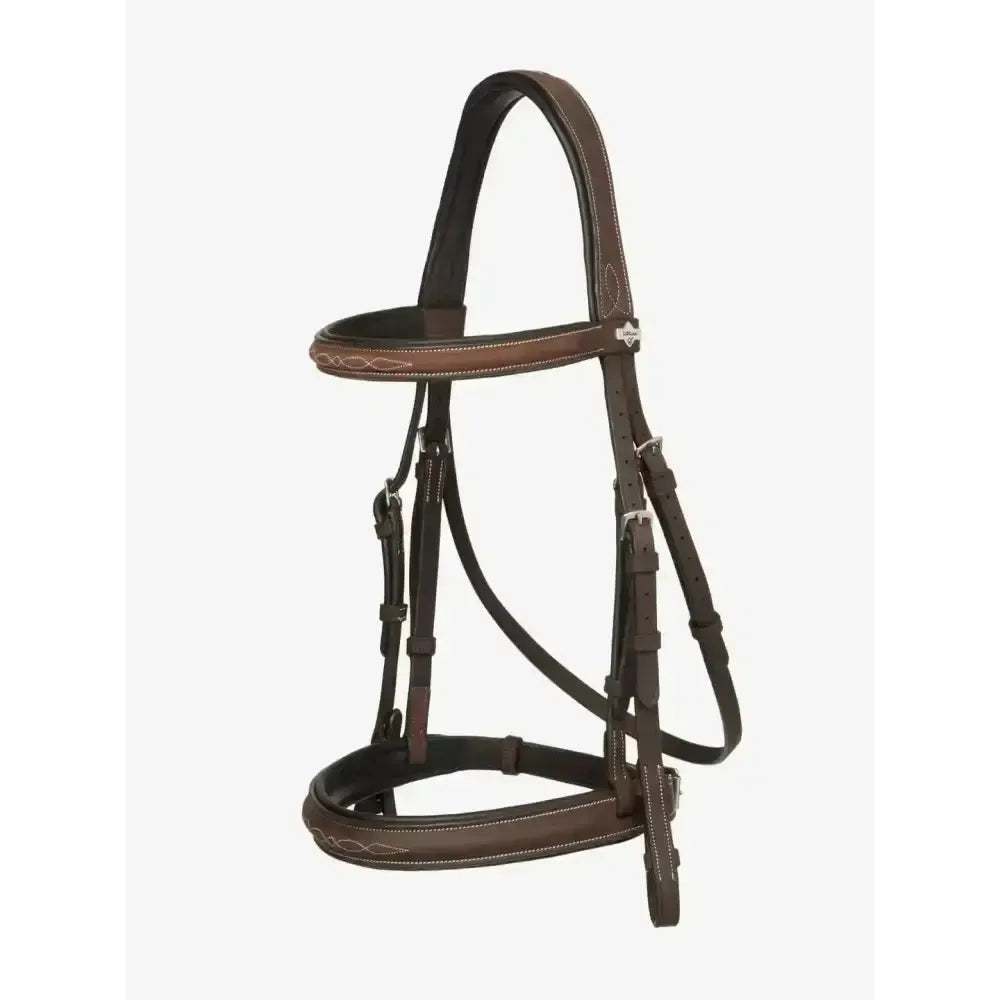 LeMieux Stitched Hunter Bridle with Laced Reins Havana/Silver Havana/Silver Pony Bridles